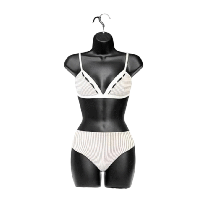 A torso wearing lingerie - Black Female Hanging Body Form Mannequin
