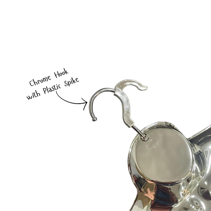 Chrome Hook with plastic spike hanging form
