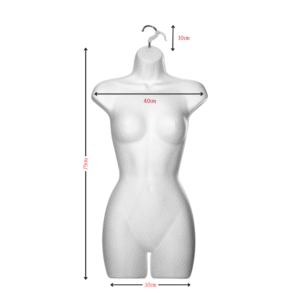 White Female Hanging Body Form Size Chart