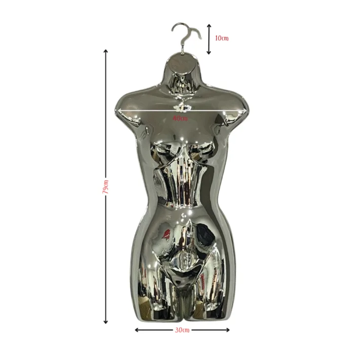 Black Gloss Female Hanging Body Form Size Chart