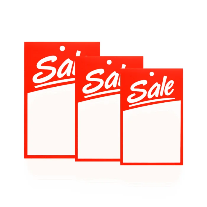 Red Italic Sale Hanger Tickets