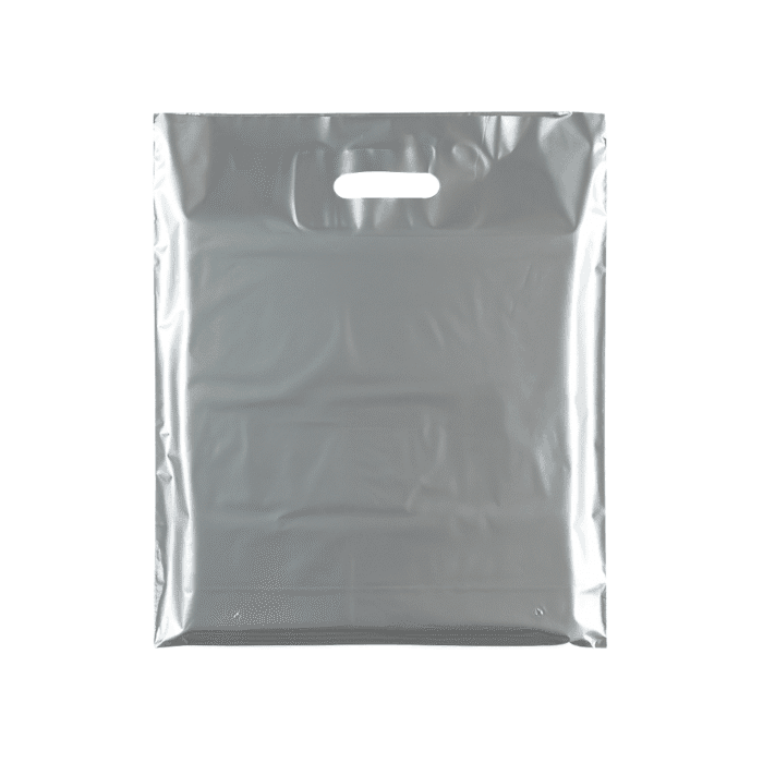 Medium Plastic silver carrier bags – bulk plain red carrier bags for retail and events