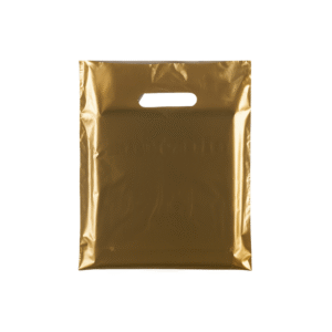 Small Plastic gold carrier bags – bulk plain gold carrier bags for retail and events