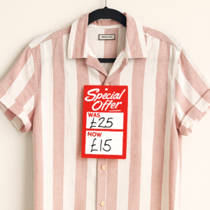 Red Special Offer Was and Now Hanger Tickets