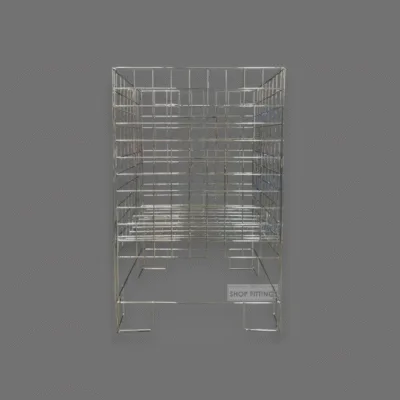 Square collapsible chrome dump bin with wire construction