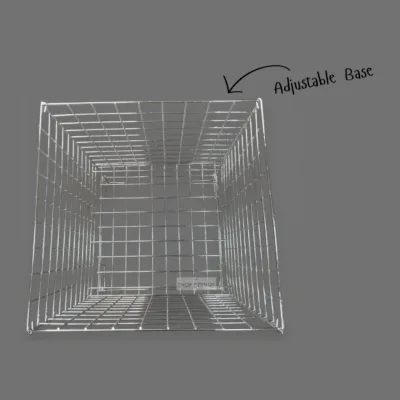 Square collapsible chrome dump bin with wire construction