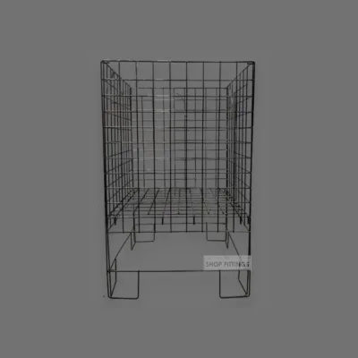 Square collapsible black dump bin with wire construction