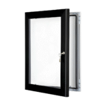 A4 lockable poster case with 45mm aluminium frame profile and wall fixings