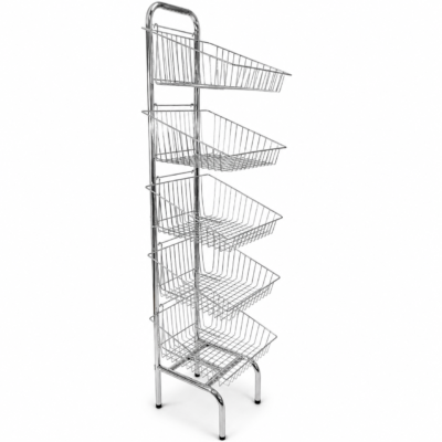 5 Tier Basket Stand - Chrome for Bread, Crisps, Snacks