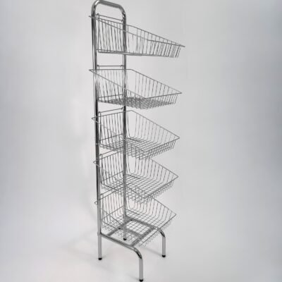 5 Tier Basket Stand - Chrome for Bread, Crisps, Snacks