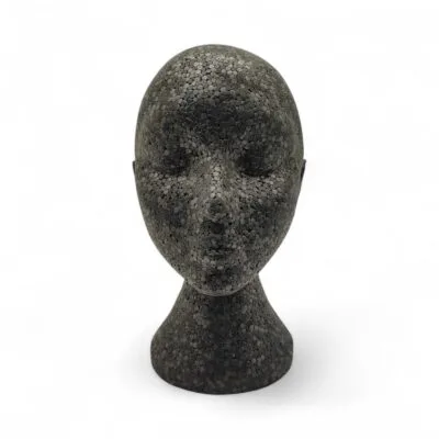 Polystyrene Black Female Display Mannequin Head Dummy Wig Stand