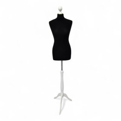 Female Tailors Dummy White Base Bust Size 10/12 - Black