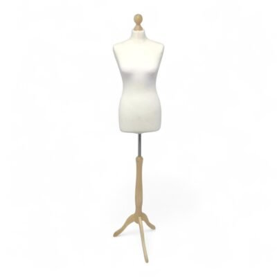 Female Tailors Dummy Maple Base Bust Size 10/12 - Cream