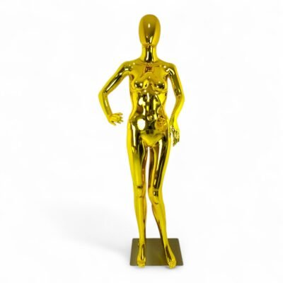 High Quality Luxury Chrome Gold Female Mannequins
