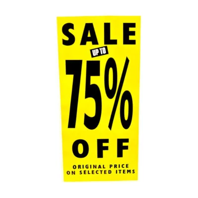 Sale Up to 75% Off Poster for Retail Displays