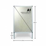 A1 silver A-board double sided pavement sign poster display with aluminium snap frame