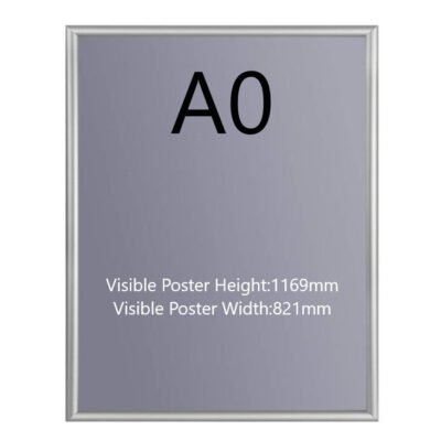A0 Silver Poster Snap Frame 25mm Mitred Frame With Wall Fixings