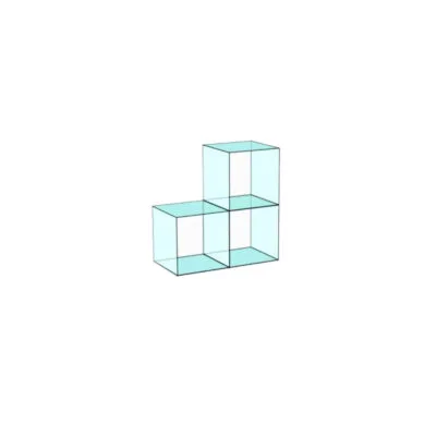 Cube 3 Stepped Glass Display