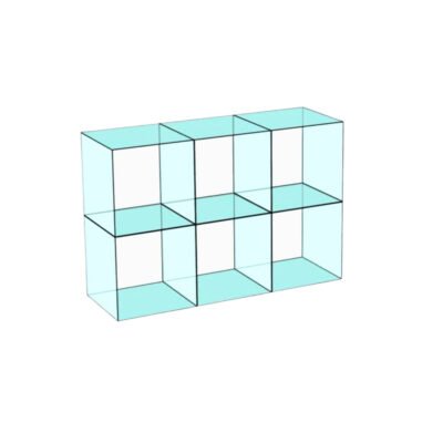 Cube 6 Glass Display 3 wide x 2 high