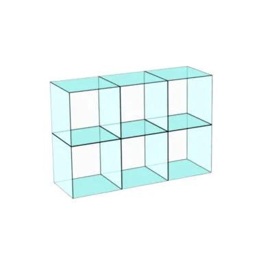 Cube 6 Glass Display 3 wide x 2 high
