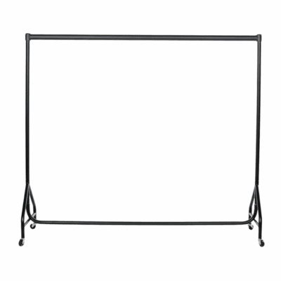 Reinforced black heavy-duty clothes rail