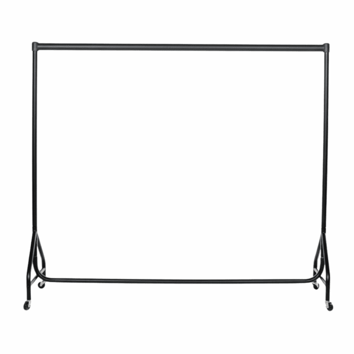 Reinforced black heavy-duty clothes rail