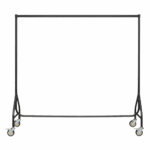 Reinforced black heavy-duty clothes rail 2 braked and 2 unbraked wheels