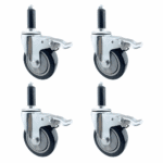 Set of 4 Braked Heavy Duty Wheels for Reinforced Clothes Rail