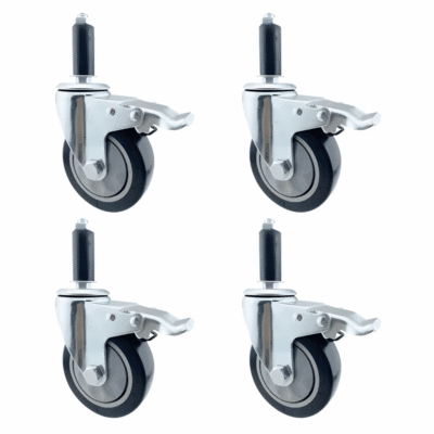 Set of 4 Braked Heavy Duty Wheels for Reinforced Clothes Rail