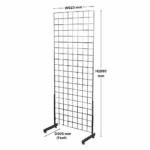 3 x chrome 6ft gridwall mesh one way stands for retail wall displays
