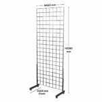 3 x chrome 7ft gridwall mesh one way stands for retail wall displays