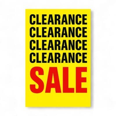Clearance Clearance Sale A1 Poster | Bold Retail Window Display Sign for Shopfront Promotions