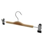 Natural Wooden Pants Skirt & Trouser Hanger with Adjustable Clips - 32 cm
