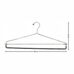 Chrome Blanket Clothes Hanger with Non-Slip Trouser Bar - 56cm