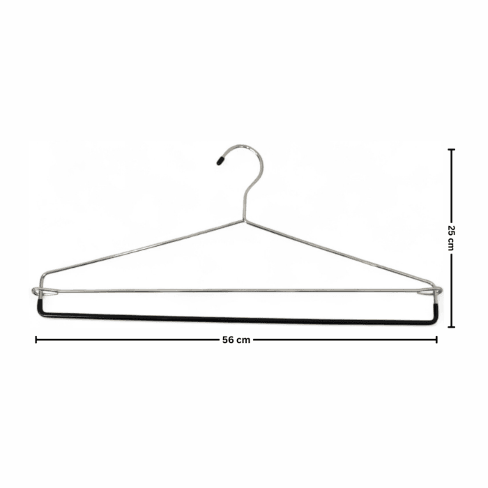 Chrome Blanket Clothes Hanger with Non-Slip Trouser Bar - 56cm