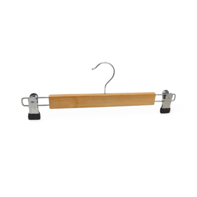 Natural Wooden Trouser Skirt Hanger with Clips – 33.5 cm