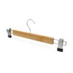 Natural Wooden Trouser Skirt Hanger with Clips – 33.5 cm
