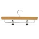 White Wooden Trouser Skirt Hanger with Clips – 35.5cm