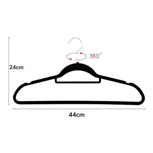 Black Velvet Adult Coat Hangers