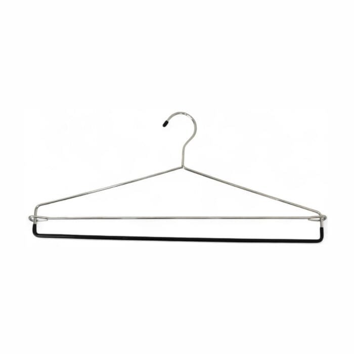 Chrome Blanket Clothes Hanger with Non-Slip Trouser Bar - 56cm