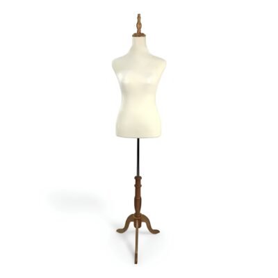 Beige Velvet Female Mannequin Torso