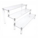3 Tier Clear Acrylic Display Riser Stand for Jewellery Cosmetics Cupcakes-