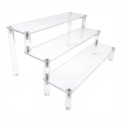 3 Tier Clear Acrylic Display Riser Stand for Jewellery Cosmetics Cupcakes-