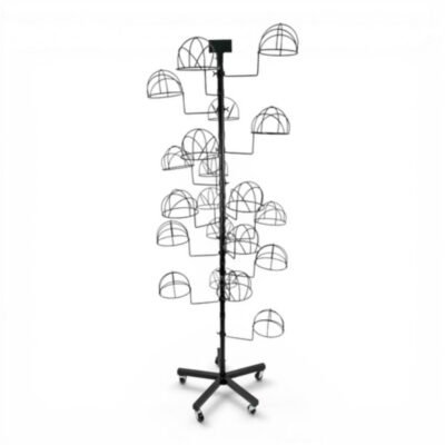 Heavy Duty Freestanding Hat, Helmet Display Rack with Wheels 20 Cap Holders