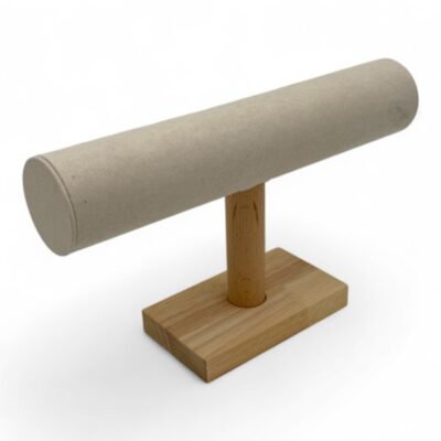 Wooden Cream T-Bar Watch Jewellery Display Stand