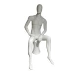 R341 Matt White Male Seated Mannequin