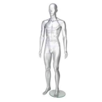 Gloss Silver Male Mannequin