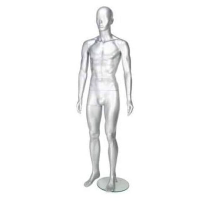 Gloss Silver Male Mannequin