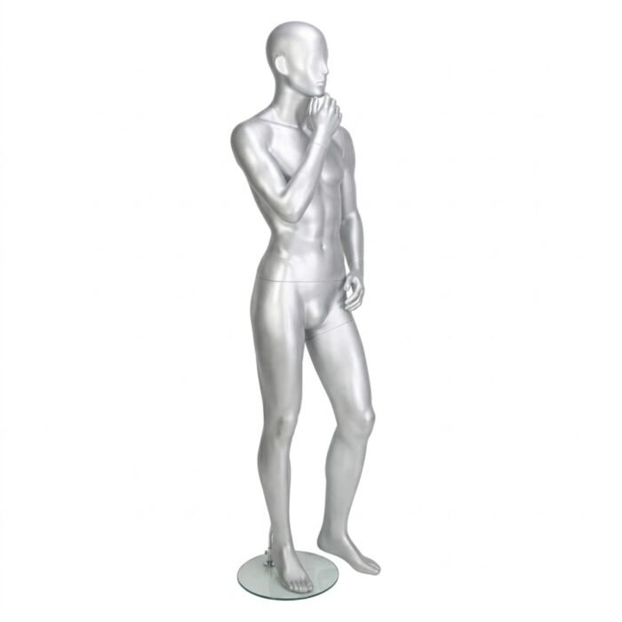 Gloss Silver Male Mannequin