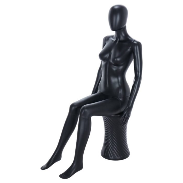 R316B Black Finish Female Sitting Mannequin